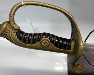 JAPANESE POLICE SWORD WW2 ERA JAPANESE POLICE/OFFICER SWORD WITH CHERRY BLOSSOMS AND SCABBARD