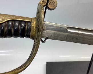 JAPANESE POLICE SWORD WW2 ERA JAPANESE POLICE/OFFICER SWORD WITH CHERRY BLOSSOMS AND SCABBARD