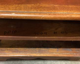 2 PC. ANTIQUE FURNITURE. END TABLE & SHELF EARLY TO MID 19TH CENTURY FURNITURE. NO SHIPPING, PICKUP ONLY