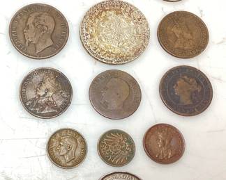 ASSORTED VTG. FOREIGN COINS, CANADA, MEXICO, AUSTRALIA, 1918 FRANCE