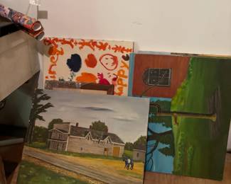 Folk Art style paintings 