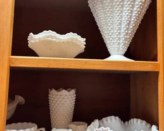 Hobnail milk glass collection 