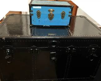 306 Metal Blue Box And Large Trunk