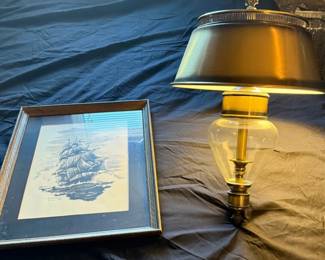 324 Hanging Lamp and Boat Print