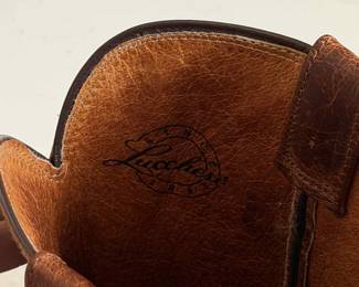 Lucchese Vintage Mens Cowboy Boots Brown Leather
