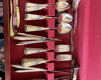 68 piece sterling silver flatware set by Reed & Barton, "Classic Rose" pattern