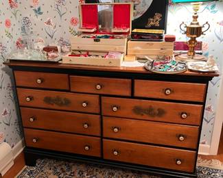 Lambert Hitchcock stenciled maple and ebony dresser