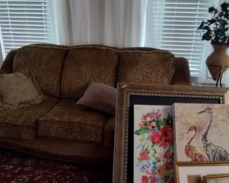 couch and art