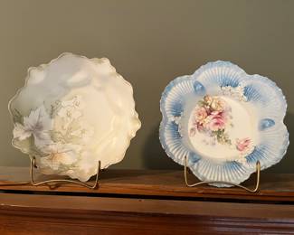 Extensive selection of antique hand-painted porcelain.