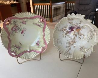 Extensive selection of antique hand-painted porcelain by R.S. Prussia and others.
