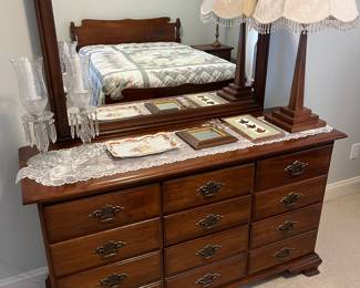 Cherry dresser with mirror by Young Hinkle.