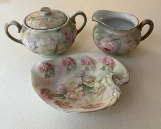 Extensive selection of antique hand-painted porcelain by Royal Bayreuth, R.S. Prussia and others.