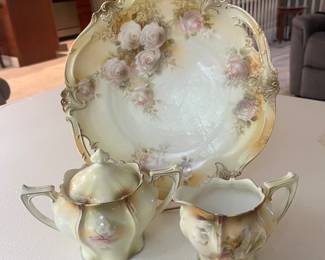 Extensive selection of antique hand-painted porcelain by R.S. Prussia and others.