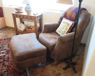 Micro-Fiber Chair and Ottoman