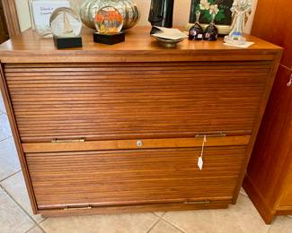 oak roller shutter filing cabinet , see next photo
