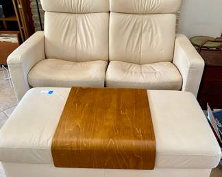 twin seat recliner with ottoman table with storage- Copenhagen