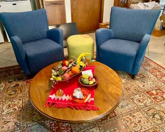 two blue Copenhagen chairs, nice small size and  very comfortable