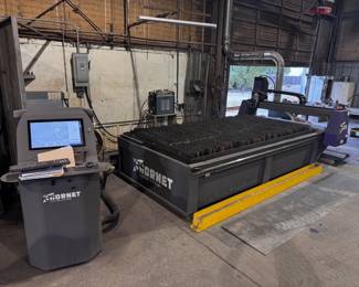 Hornet LTX CNC Plasma Cutting Table w/Buffalo Forge 25AW Exhauster & Hypertherm Powermax 105 Plasma
