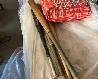 Vintage baseball bats and balls