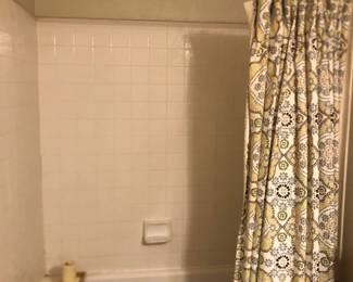 Shower curtain and bathroom items- unused