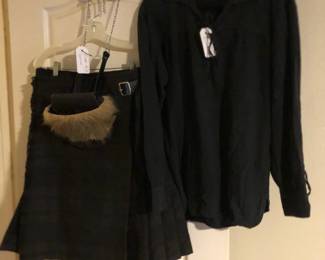 Halloween costume- Kilt and Shirt- size 30"