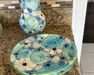 2 Jan Pugh plates and pitcher