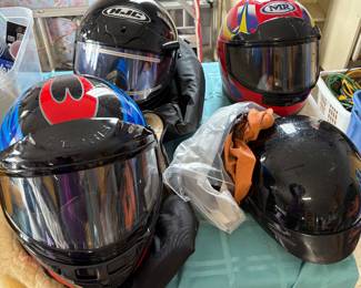 Snowmobile and motorcycle helmets