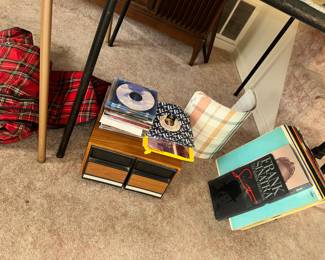 Dvds CDs and some records, with a butch more hiding in basement