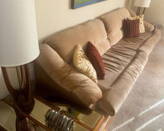 Cool funky couch with side tables attached chrome 80's