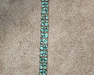 Turquoise sterling silver belt