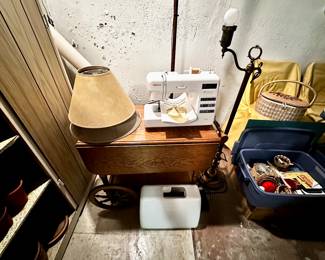 Oak Rolling tea cart, 