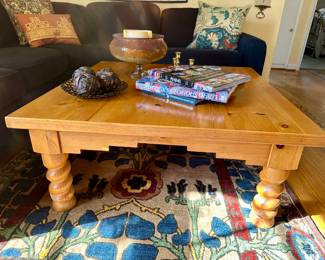Large square coffee table.