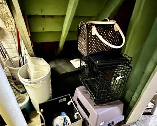 Animal crates.
