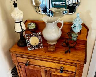 Antique washstand and decor.
