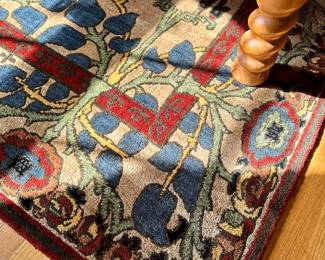 Craftsman print wood area rug.