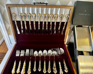 Oneida Golden Royal Chippendale flatware service for 12.  Never used.