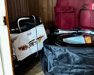 All Clad waffle maker and another crock pot hook up in storage bag.