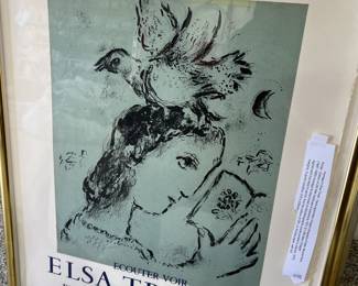 Chagall signed lithograph poster - numbered with authenticity