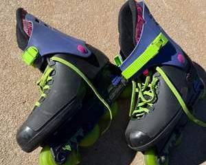 Rollerblade Lightning TR Inline Skates with Green Kryptonics Wheels and Protective Gear Set