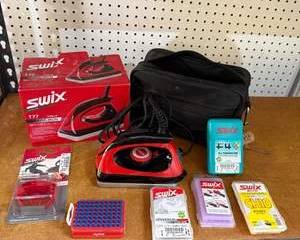 Swix T77 Red and Black Waxing Iron with Swix Ski Wax and Accessories