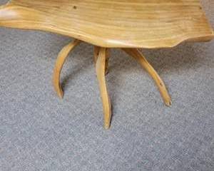 Handcrafted Natural Wood Slab Table with Curved Branch Legs