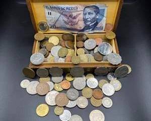 Assorted International Coins and Currency