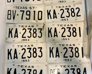 Collection of vintage Texas “Classic Car” license plates