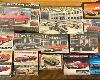 Huge selection of vintage classic car model kits- NEW, NEVER USED, IN ORIGINAL BOXES