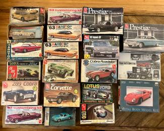 Huge selection of vintage classic car model kits- NEW, NEVER USED, IN ORIGINAL BOXES