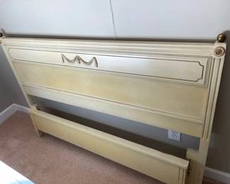 017-BR3: Vintage Bassett French Provincial Headboard and Footboard