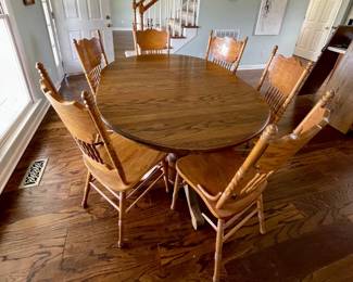004-KIT: Antique Dining Table and 8 Chairs