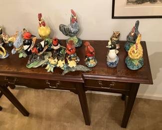 Stangl Birds on Hekman console table