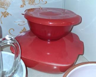 Casserole dishes covered