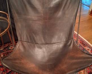 Leather sling chair